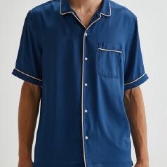 UO Satin Short Sleeve Button Down - Picture 3 of 3